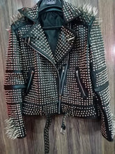Men’s Gothic Biker Leather Jacket – Brando Style with Long Spikes, Silver Studded Moto Fit, Custom Steampunk Fashion